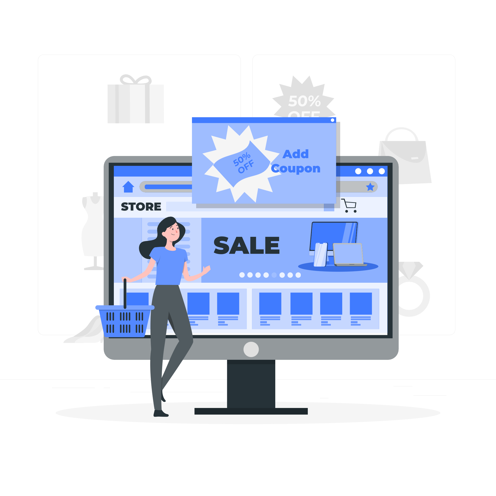 E-commerce solutions service illustration